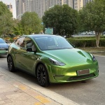 Ravoony Basic Glossy Metallic Mamba Green Car Vinyl Wrap
