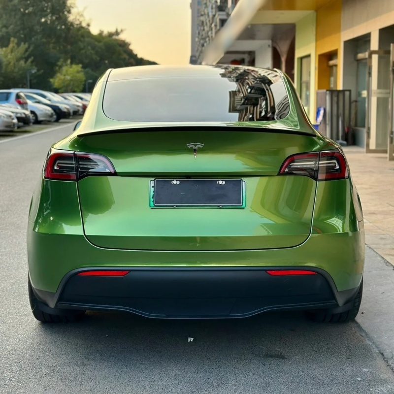 Ravoony Basic Glossy Metallic Mamba Green Car Vinyl Wrap