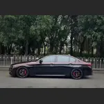 Ravoony Basic Glossy Diamond Black Red Vinyl Car Wrap