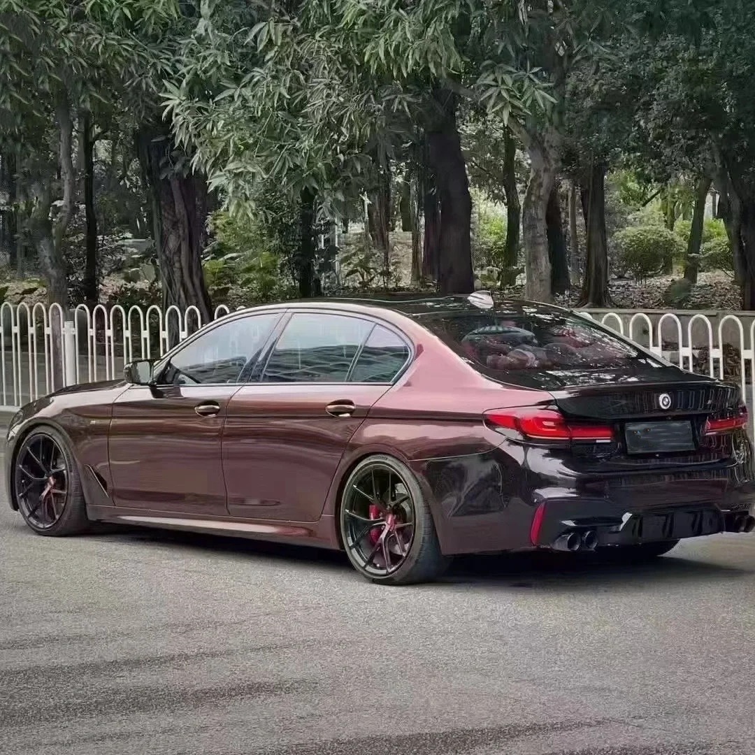 Ravoony Basic Glossy Diamond Black Red Vinyl Car Wrap