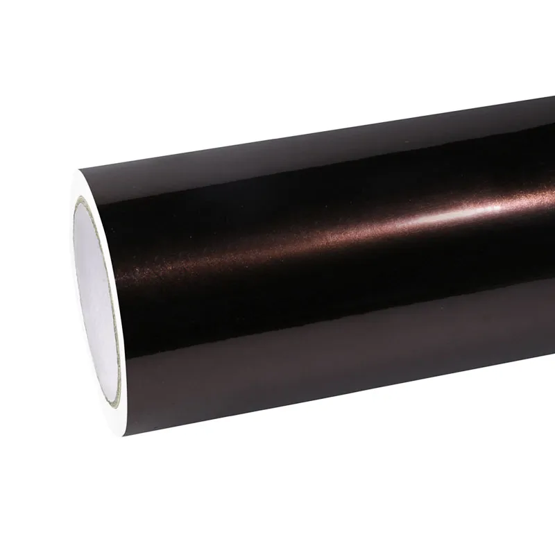 Ravoony Basic Glossy Diamond Black Red Vinyl Car Wrap