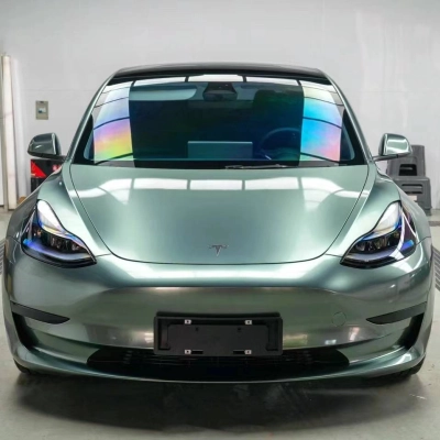 Ravoony Plus Glossy Metallic Paint Fir Green Car Vinyl Wrap 02