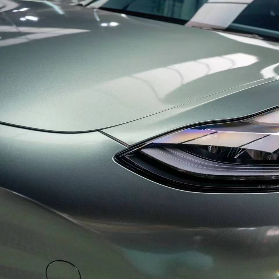 Ravoony Plus Glossy Metallic Paint Fir Green Car Vinyl Wrap