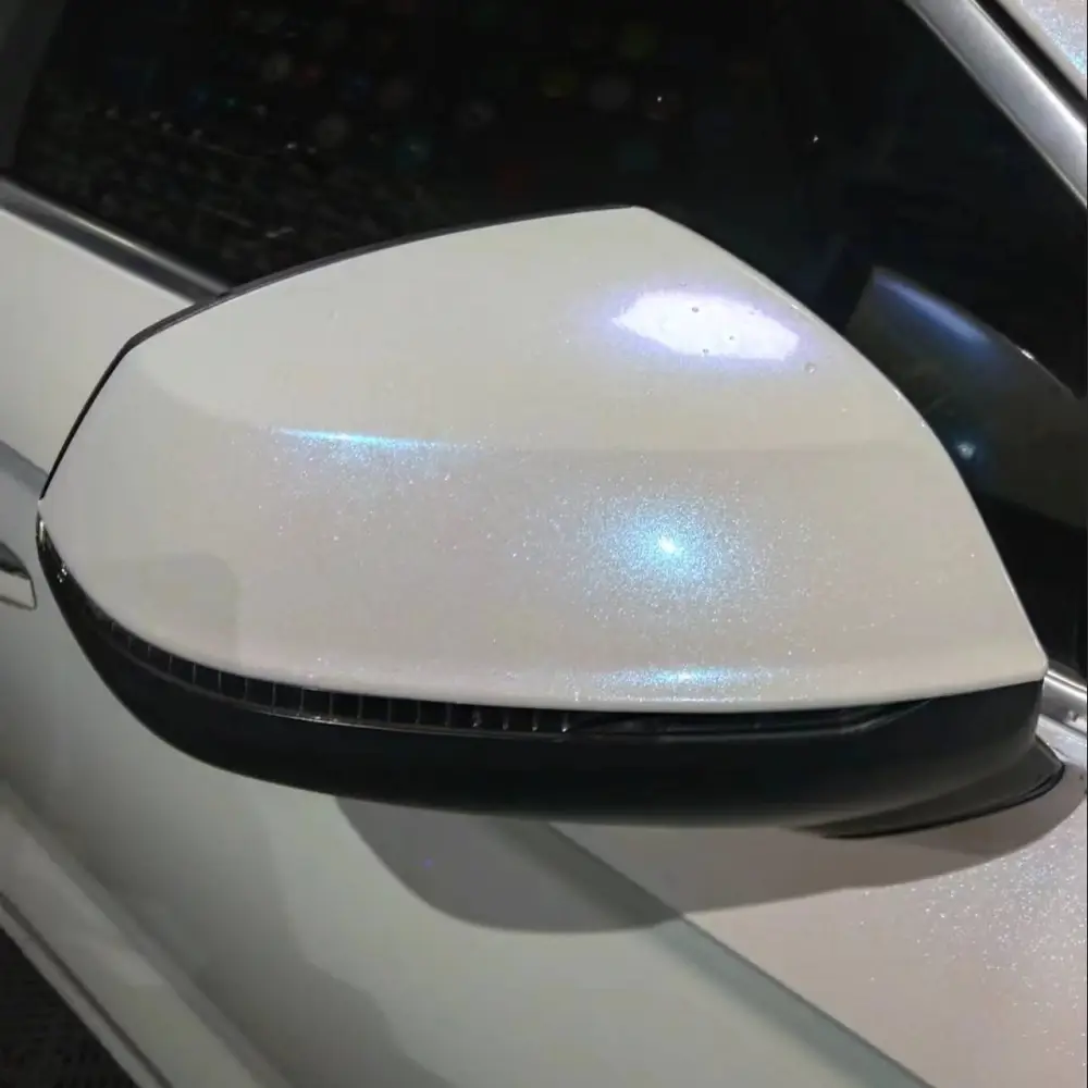 Ravoony Plus Glossy Diamond Blue White Car Vinyl Wrap