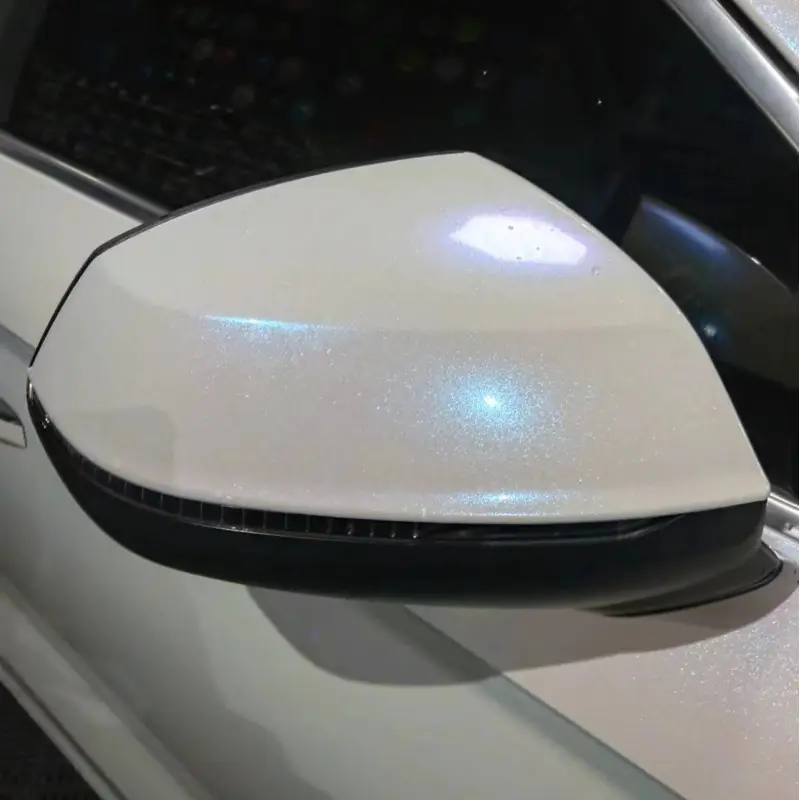 Glossy Diamond Blue White Car Vinyl Wrap