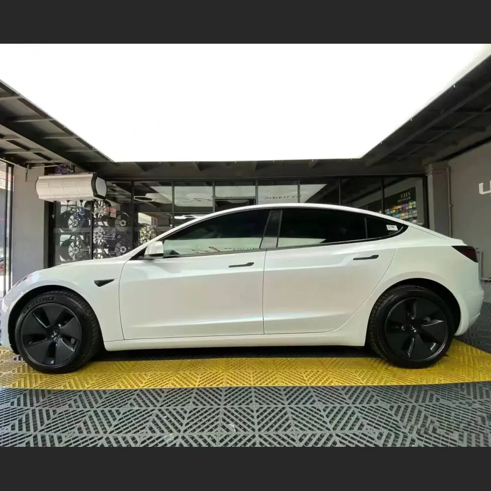 Ravoony Plus Glossy Diamond Blue White Car Vinyl Wrap