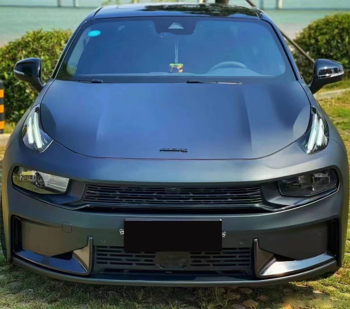 Ravoony Plus Matte Diamond Black Green Car Wrap