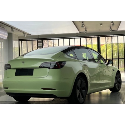 Ravoony Basic Gloss Avocado Green Car Vinyl Wrap 02