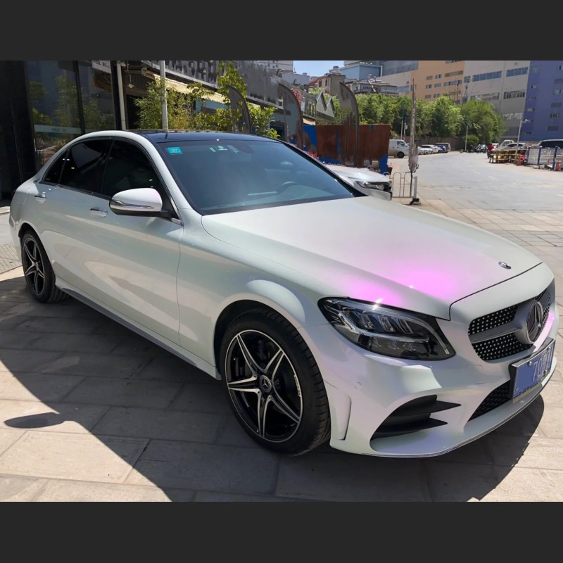 Ravoony Plus PET Glossy White to Purple Vinyl Car Wrap
