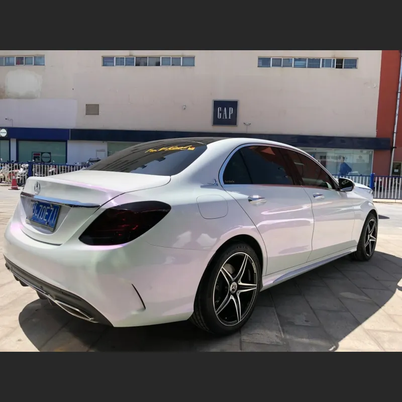 Ravoony Plus Glossy White to Purple Vinyl Car Wrap
