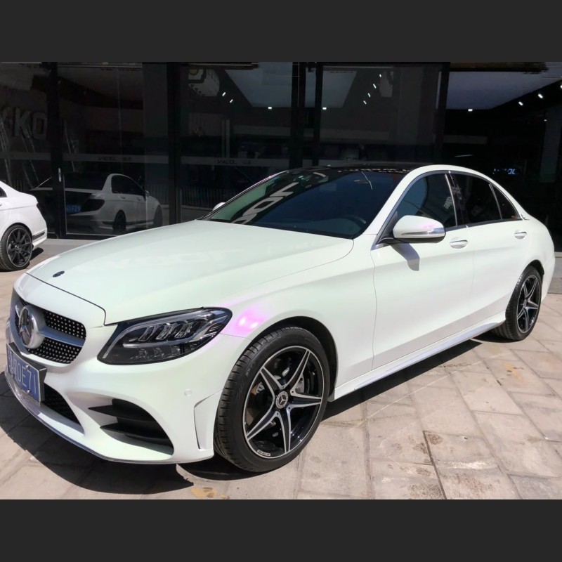 Ravoony Plus PET Glossy White to Purple Vinyl Car Wrap