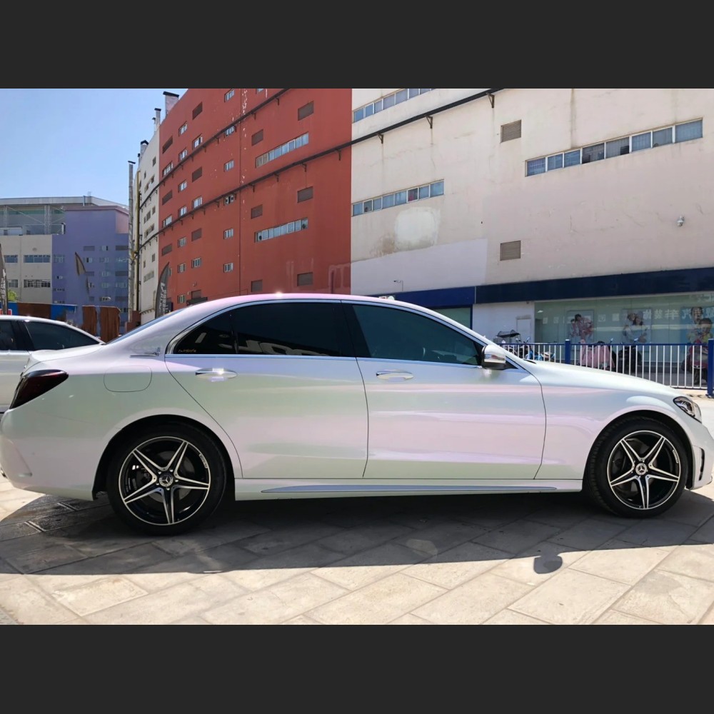 Ravoony Plus PET Glossy White to Purple Vinyl Car Wrap