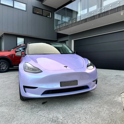 Ravoony Basic Twin Silver Purple Car Vinyl Wrap 02