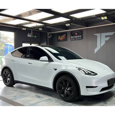 Ravoony Plus Heavy Metallic Sparkle White Car Vinyl Wrap 02
