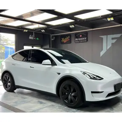 Ravoony Plus Heavy Metallic Sparkle White Car Vinyl Wrap 02