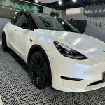 Ravoony Plus Matte Pure Metallic White to Blue Car Vinyl Wrap
