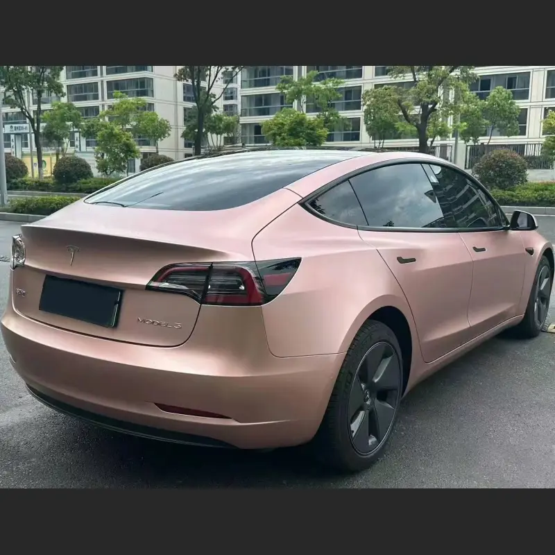 Ravoony Plus Pure Metallic Rose Gold Car Vinyl Wrap