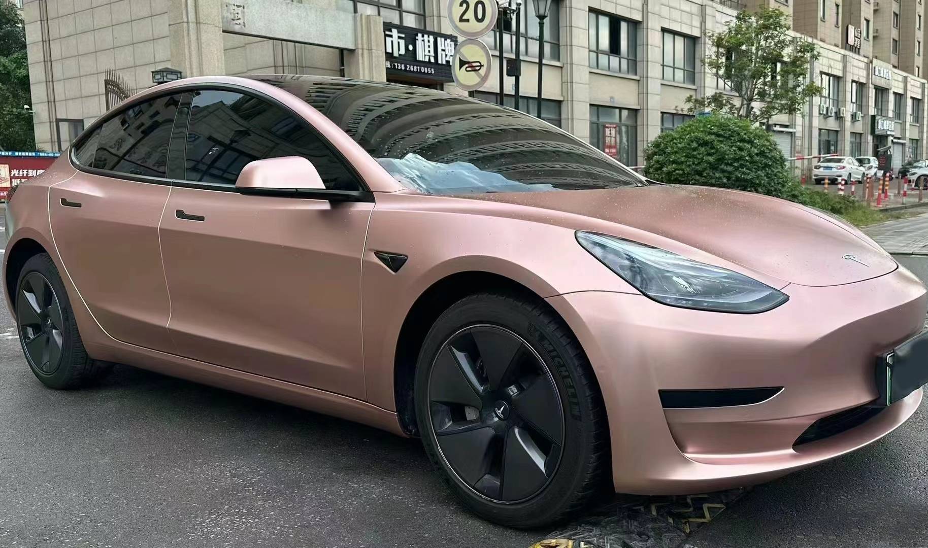 Ravoony Plus Pure Metallic Rose Gold Car Vinyl Wrap