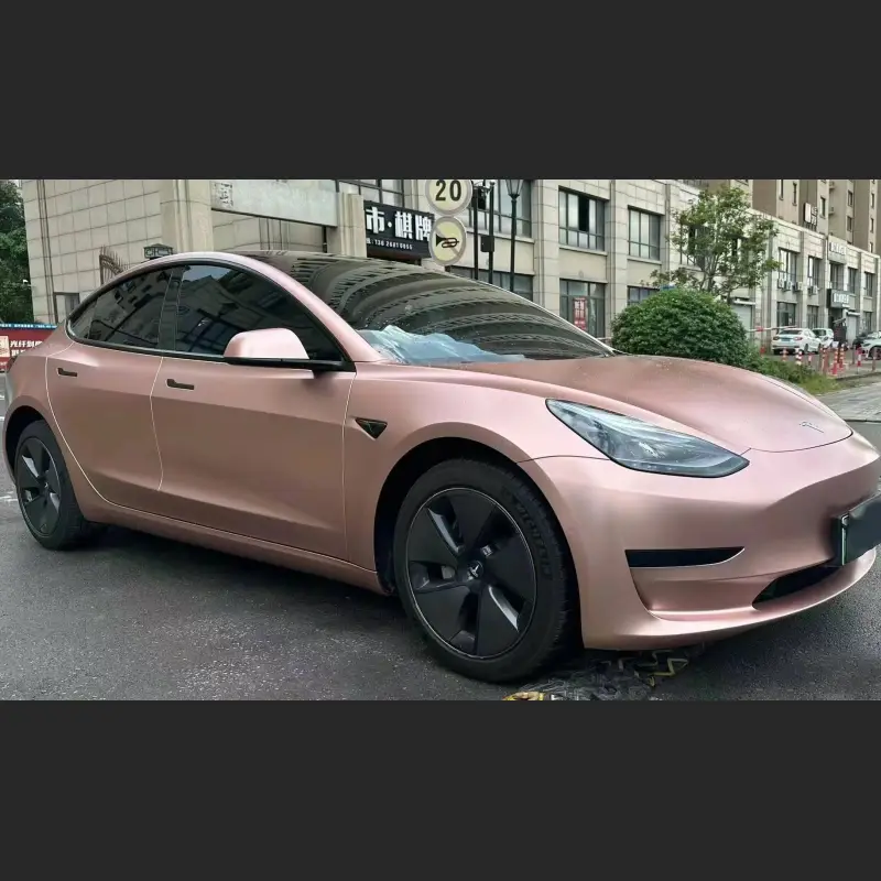 Ravoony Plus Pure Metallic Rose Gold Car Vinyl Wrap