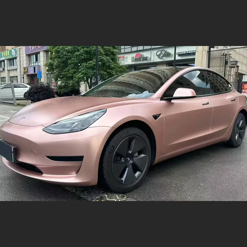 Ravoony Plus Pure Metallic Rose Gold Car Vinyl Wrap