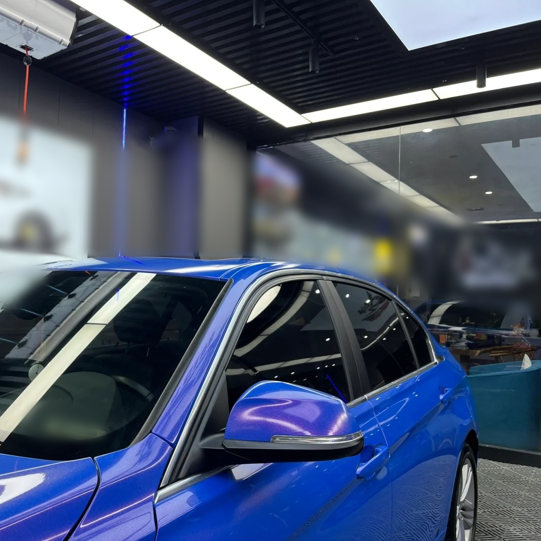 Ravoony Basic Glossy Diamond Blue Red Car Wrap