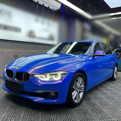 Ravoony Basic Glossy Diamond Blue Red Car Wrap 02