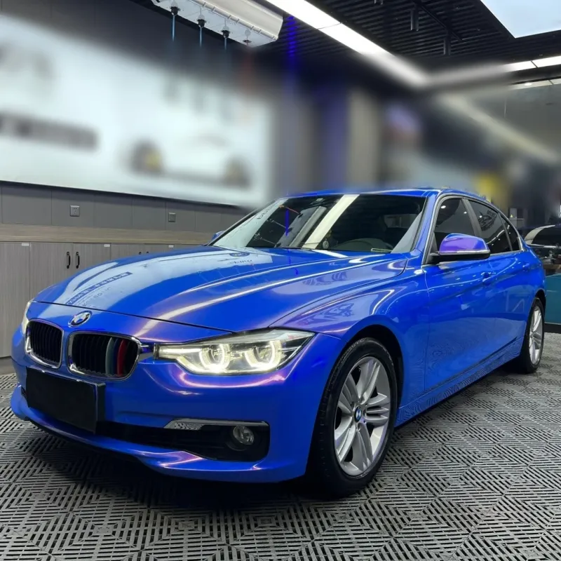 Ravoony Basic Glossy Diamond Blue Red Car Wrap