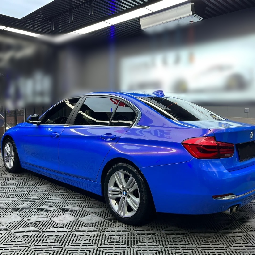 Ravoony Basic Glossy Diamond Blue Red Car Wrap