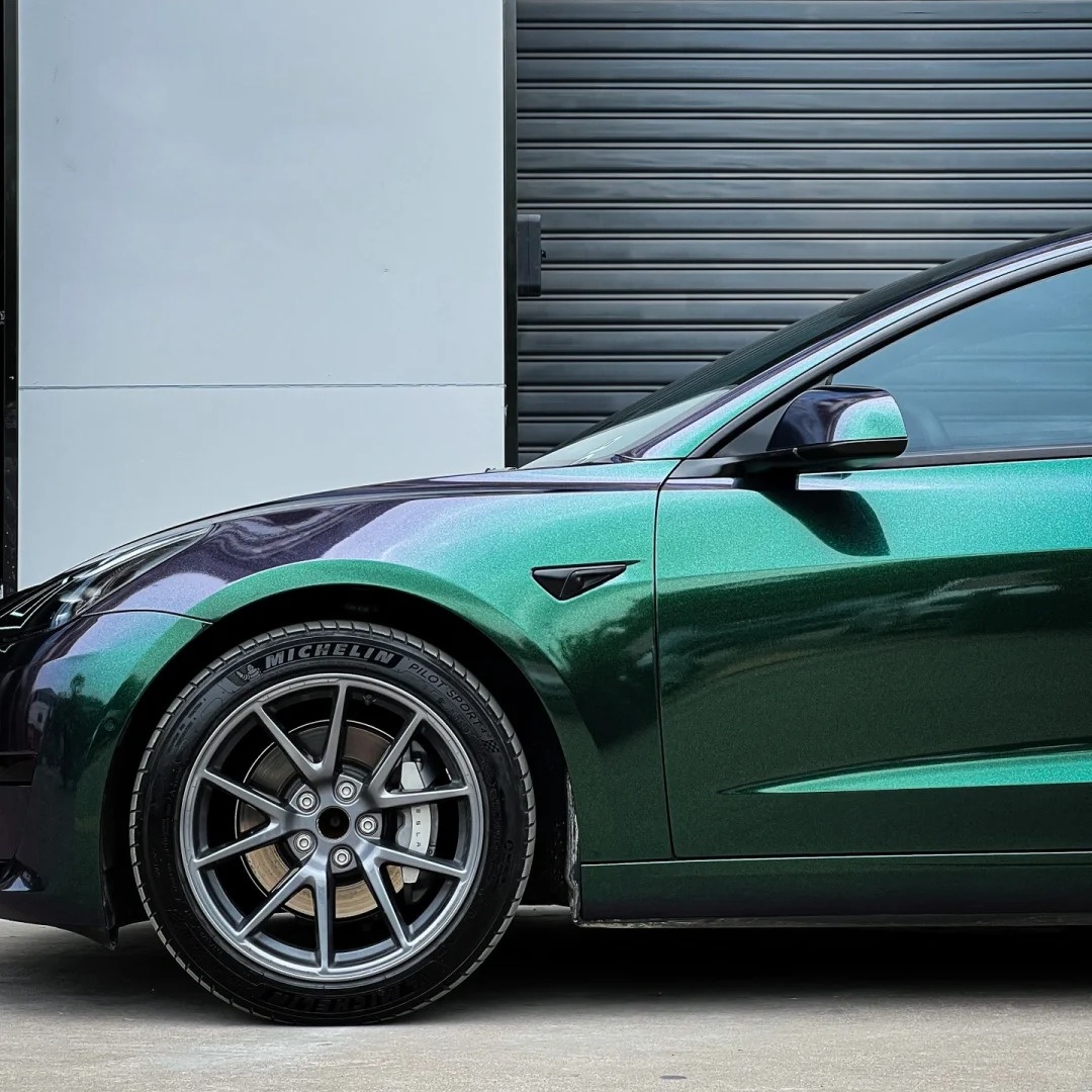 Ravoony Basic Glossy Diamond Purple Green Vinyl Car Wrap