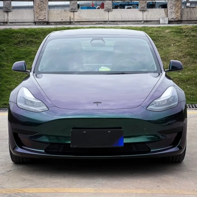 Ravoony Basic Glossy Diamond Purple Green Vinyl Car Wrap 02