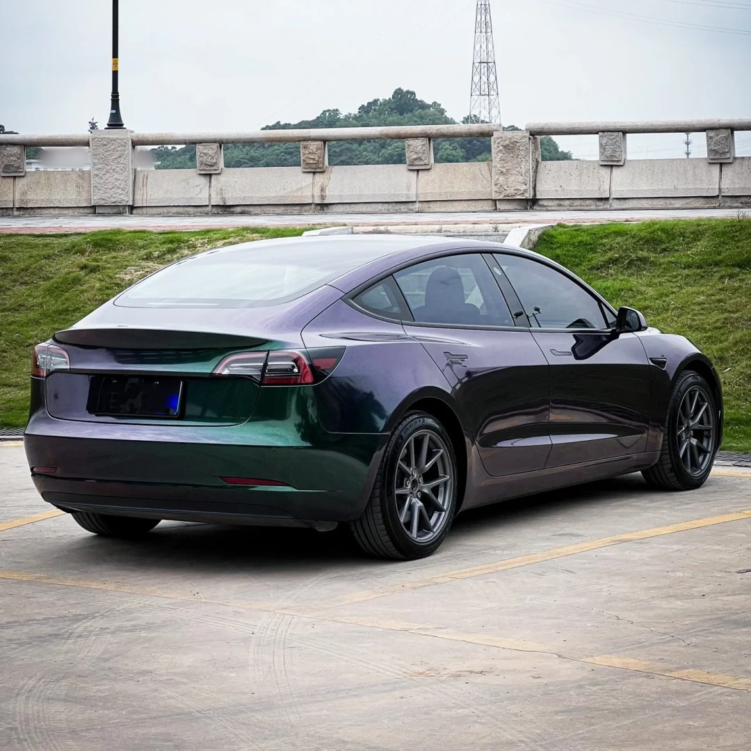 Ravoony Basic Glossy Diamond Purple Green Vinyl Car Wrap