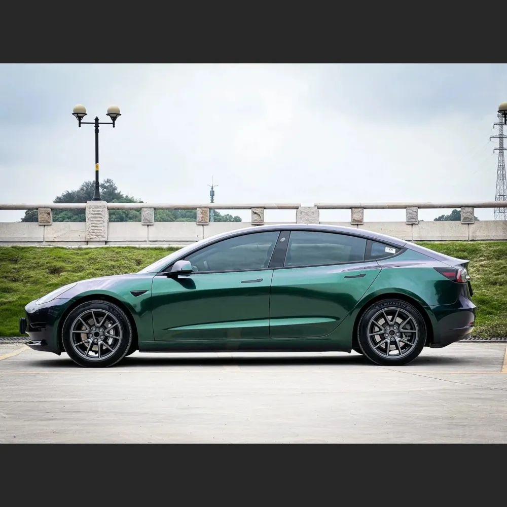 Ravoony Basic Glossy Diamond Purple Green Vinyl Car Wrap