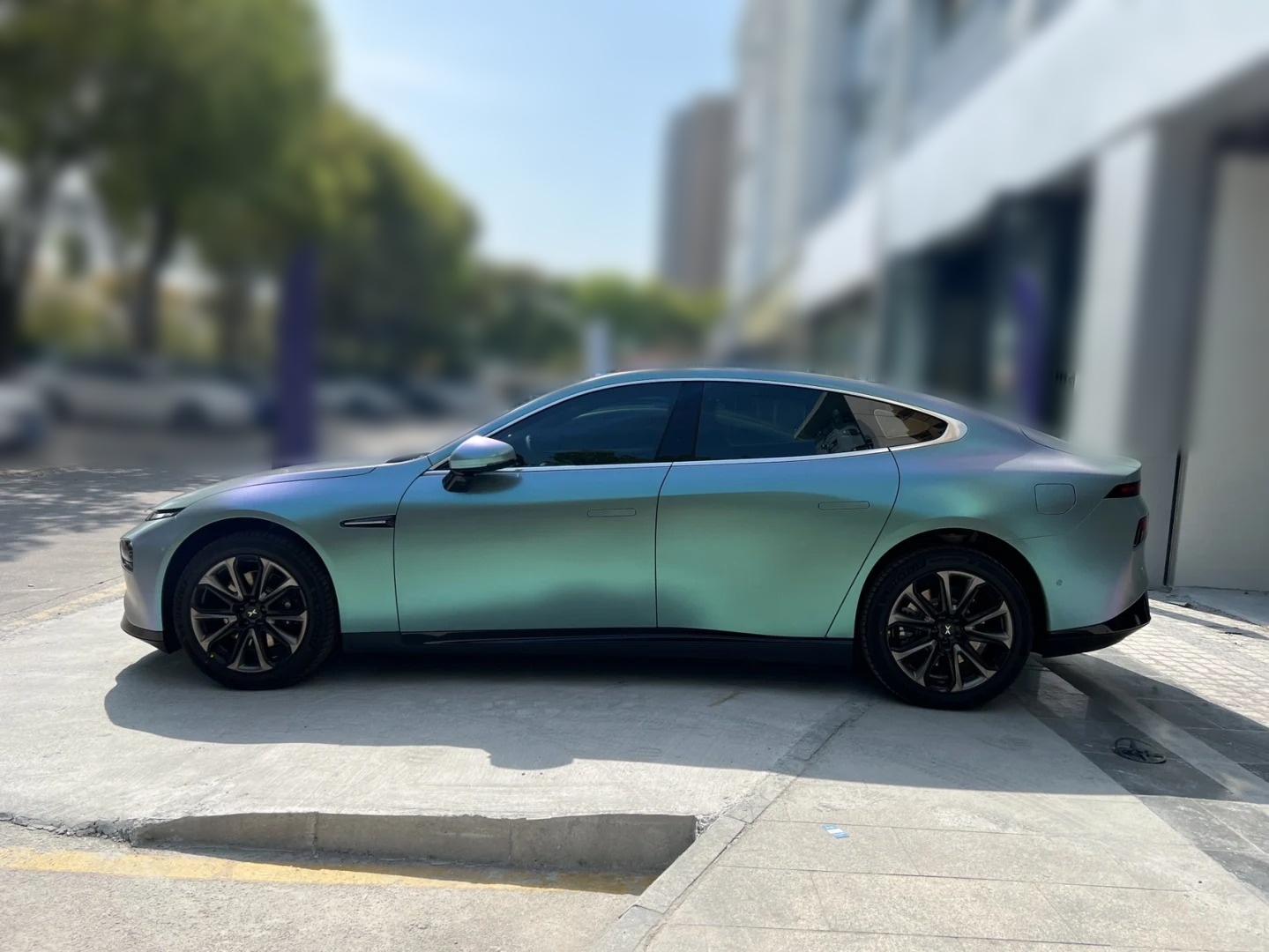 Ravoony Basic Matte Diamond Grey Blue Car Vinyl Wrap