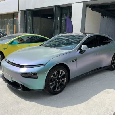 Ravoony Basic Matte Diamond Grey Blue Car Vinyl Wrap 02