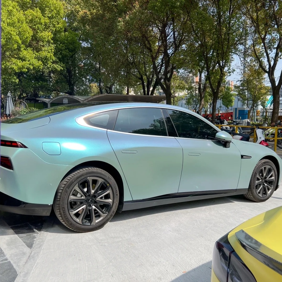 Ravoony Basic Matte Diamond Grey Blue Car Vinyl Wrap