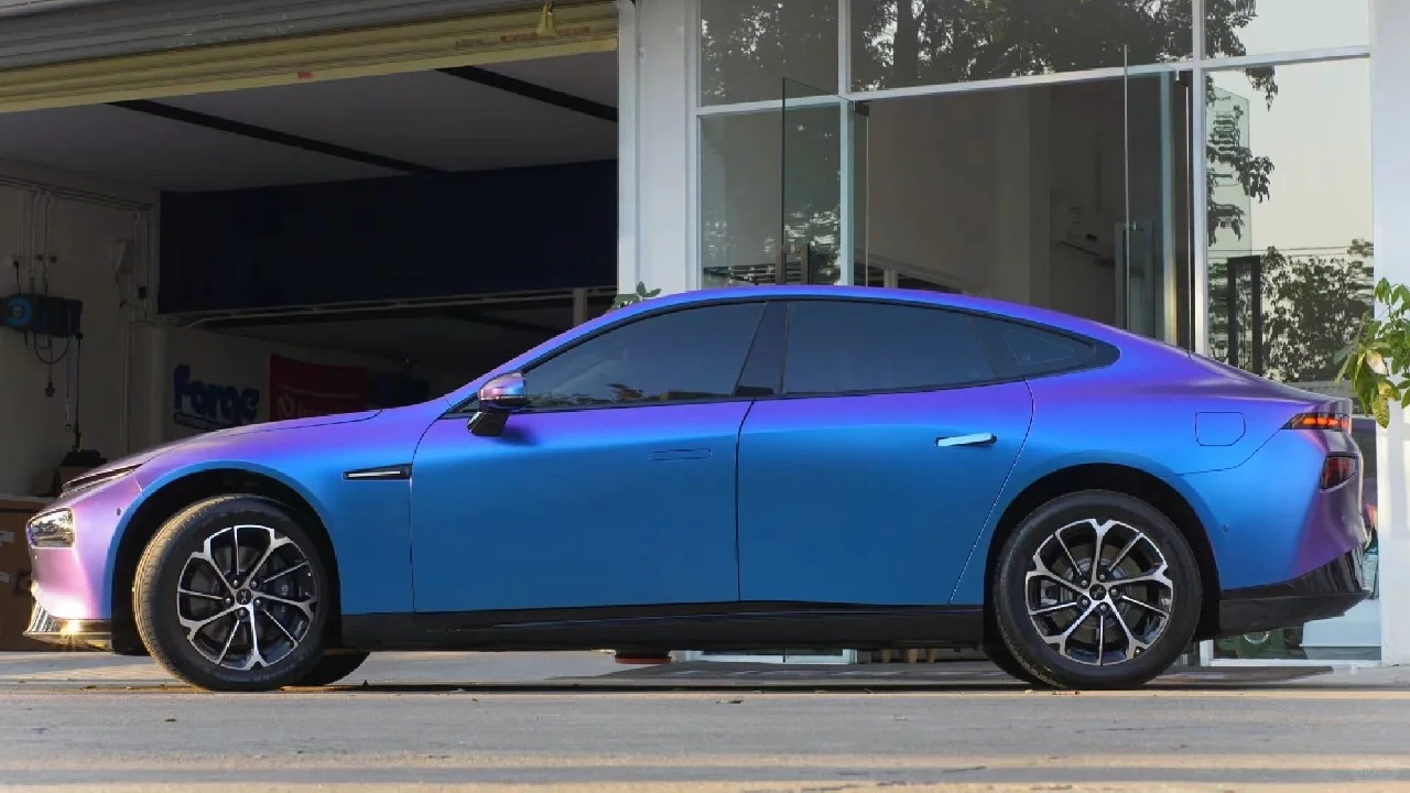 Ravoony Basic Matte Auroral Blue Purple Car Wrap