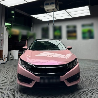 Ravoony Basic Twin Magic Pink Car Vinyl Wrap 02