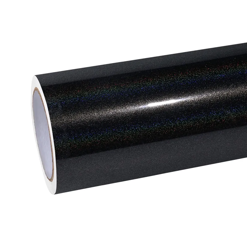 Ravoony Basic Glossy Laser Black Car Vinyl Wrap
