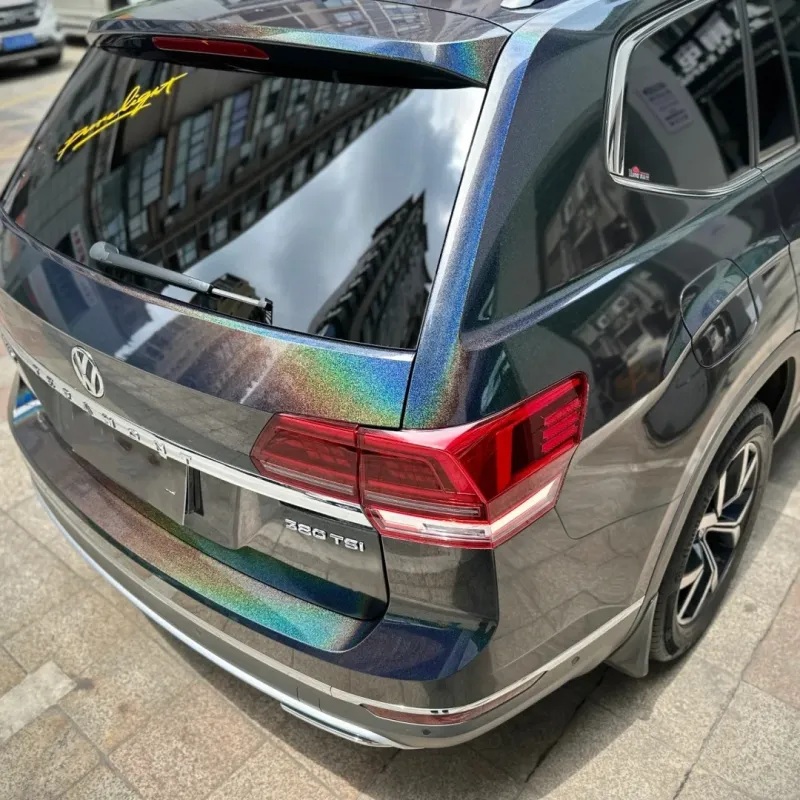 Ravoony Basic Glossy Laser Black Car Vinyl Wrap