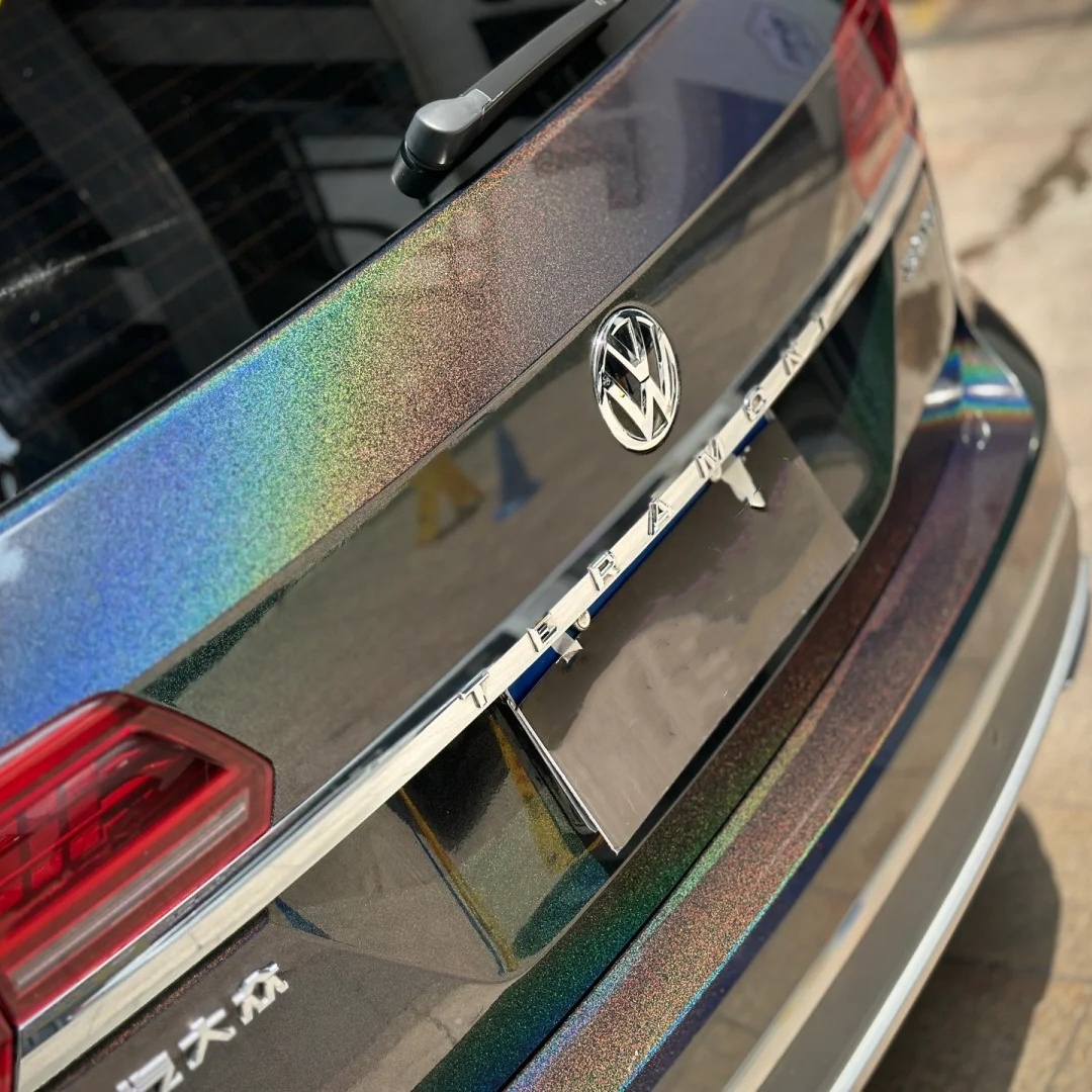 Ravoony Basic Glossy Laser Black Car Vinyl Wrap