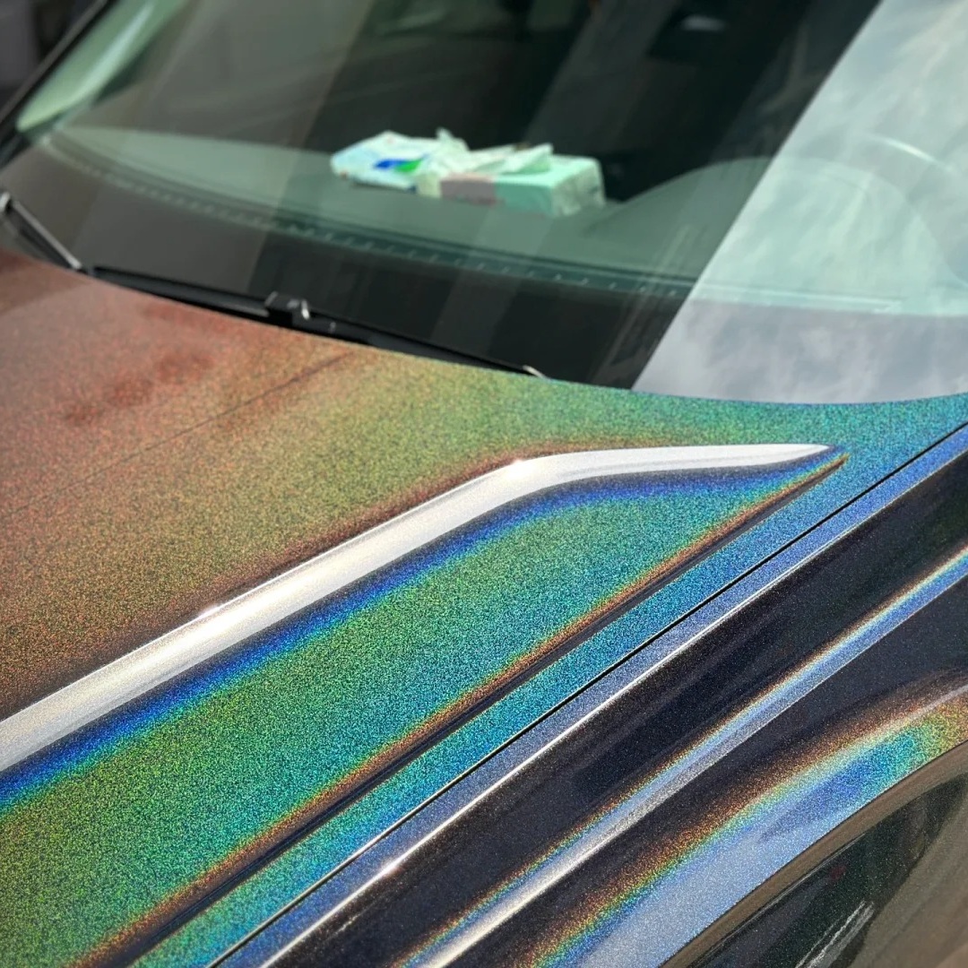 Ravoony Basic Glossy Laser Black Car Vinyl Wrap