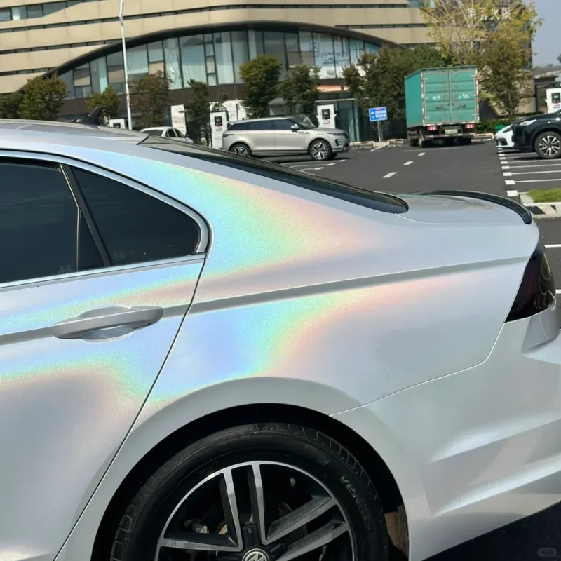 Ravoony Basic Glossy Laser White Car Vinyl Wrap