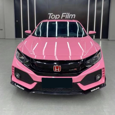 Ravoony Basic PET Glossy Crystal Light Pink Car Wrap 02