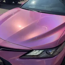 Glossy Laser Pink Car Vinyl Wrap Two