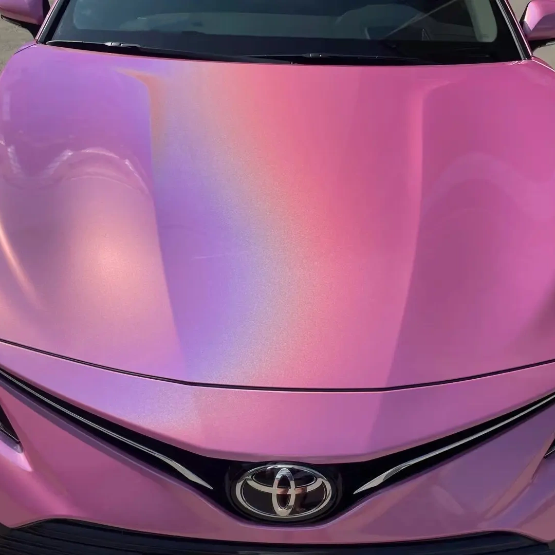 Ravoony Basic Glossy Laser Pink Car Vinyl Wrap