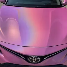 Glossy Laser Pink Car Vinyl Wrap Two