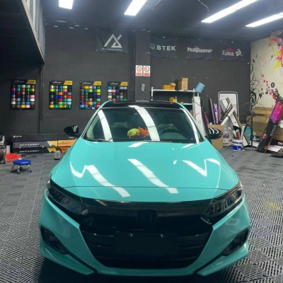 Ravoony Basic PET Glossy Tiffany Blue Car Vinyl Wrap 02