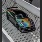 Ravoony Plus Glossy Rainbow Laser Grey Car Vinyl Wrap