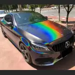 Ravoony Plus Glossy Rainbow Laser Grey Car Vinyl Wrap