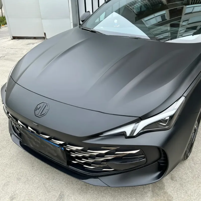 Matte Black Car Vinyl Wrap 1